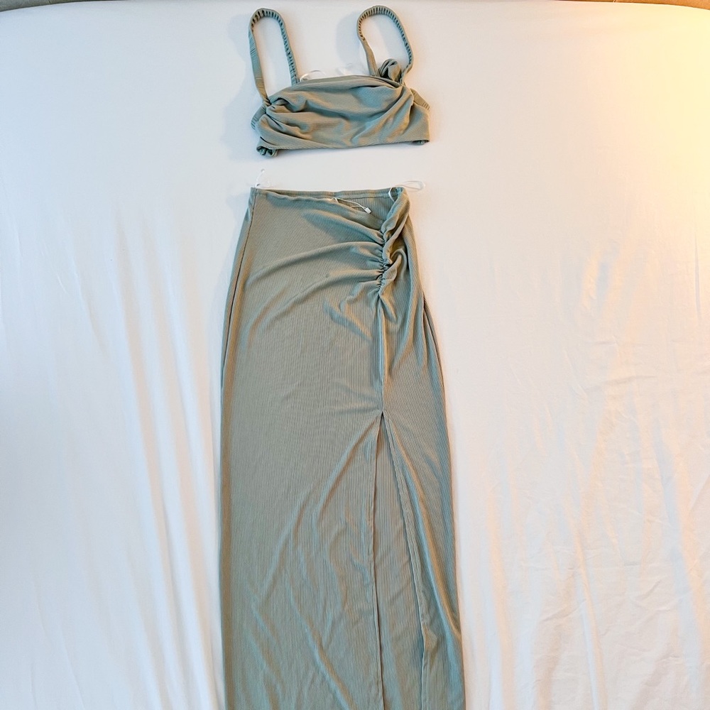 Hello Molly Green Maxi Skirt Set